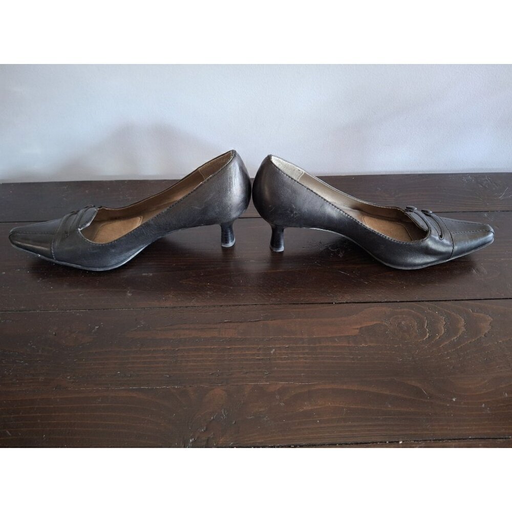 Victoria Spencer Black Leather "Sara Lee" Pumps/Pre-owned. Sz. 8.5M EUC - Picture 2 of 9